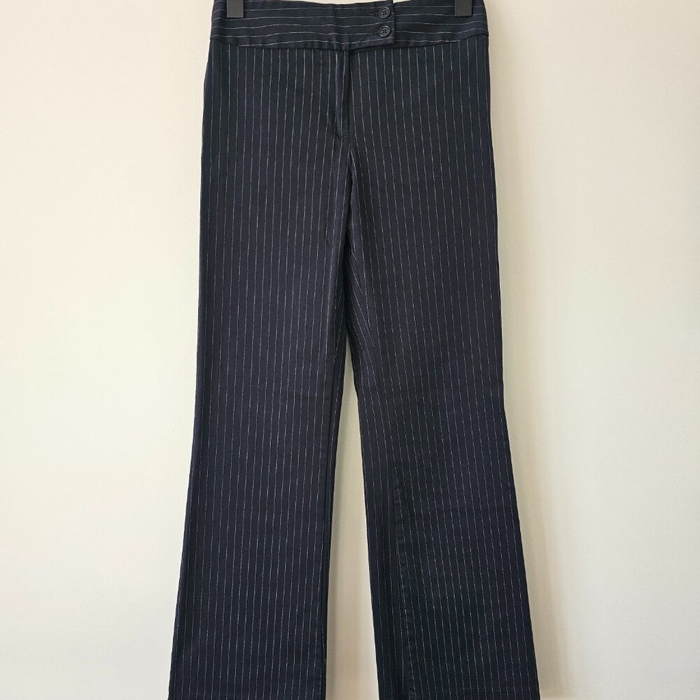 UNITED COLORS OF BENETTON Navy Blue Pinstripe Stretch Zipper Front Pants 38/2